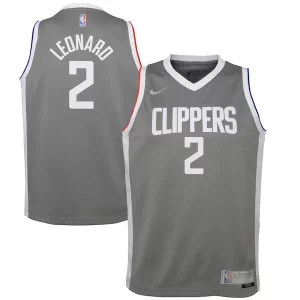 Exquisite Kawhi Leonard LA Clippers Nike Youth 2020/21 Swingman Player Jersey Gray   Earned Edition to elevate your game - day look