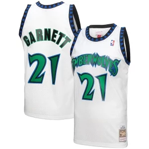 Stunning Kevin Garnett Minnesota Timberwolves 1997 98 Hardwood Classics Reload 3.0 Swingman Jersey   White to stand out at the arena