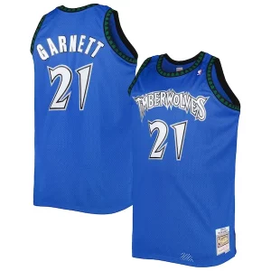 Gorgeous Kevin Garnett Minnesota Timberwolves Big & Tall Hardwood Classics 2003/04 Swingman Jersey   Blue a must - have for collectors