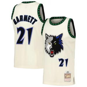 Exquisite Kevin Garnett Minnesota Timberwolves Chainstitch Swingman Jersey   Cream to stand out at the arena
