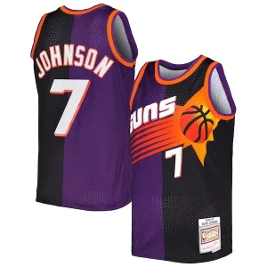 Fantastic Kevin Johnson Phoenix Suns Hardwood Classics 1996/97 Split Swingman Jersey   Purple/Black a must - have for collectors