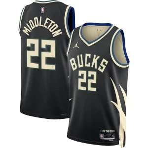Fantastic Khris Middleton Milwaukee Bucks Jordan Brand Unisex Swingman Jersey   Statement Edition   Black for ultimate sports enthusiasts