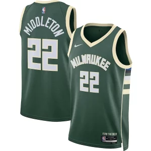 Premium Khris Middleton Milwaukee Bucks Nike Unisex Swingman Jersey   Icon Edition   Hunter Green perfect for showing team spirit