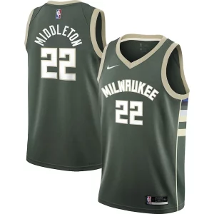 Gorgeous Khris Middleton Milwaukee Bucks Nike Youth 2021/22 Swingman Jersey   Icon Edition   Hunter Green for passionate basketball fans