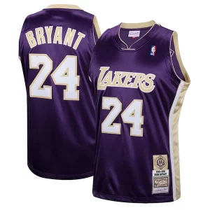 Fantastic Kobe Bryant Los Angeles Lakers Hall of Fame Class of 2020 #24 Authentic Hardwood Classics Jersey   Purple/Gold for passionate basketball fans