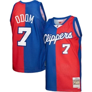 Gorgeous Lamar Odom LA Clippers Hardwood Classics 2000/01 Split Swingman Jersey   Royal/Red a must - have for collectors