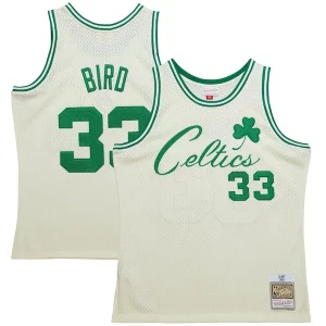 Premium Larry Bird Boston Celtics Chainstitch Swingman Jersey   Cream for passionate basketball fans