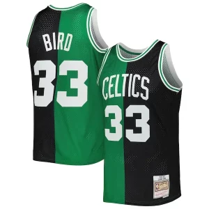 Superb Larry Bird Boston Celtics Hardwood Classics 1985/86 Split Swingman Jersey   Black/Kelly Green to stand out at the arena