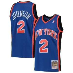 Premium Larry Johnson New York Knicks 1998/99 Hardwood Classics Swingman Jersey   Blue a must - have for collectors