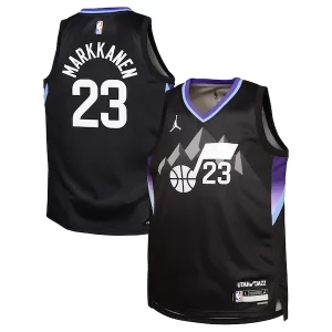 Charming Lauri Markkanen Utah Jazz Jordan Brand Youth Swingman Jersey   Statement Edition   Black to stand out at the arena