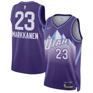 Stunning Lauri Markkanen Utah Jazz Nike Unisex 2024/25 Swingman Player Jersey   City Edition   Purple to elevate your game - day look