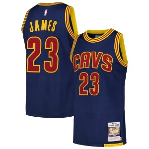 Superb LeBron James Cleveland Cavaliers 2015/16 Hardwood Classics Authentic Jersey   Navy perfect for showing team spirit