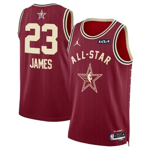 Exquisite LeBron James Jordan Brand Unisex 2024 NBA All Star Game Swingman Jersey   Crimson to stand out at the arena