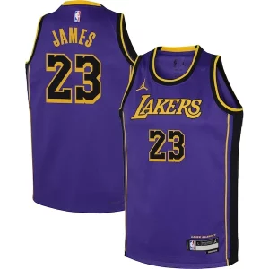 Magnificent LeBron James Los Angeles Lakers Jordan Brand Youth Performance Swingman Jersey   Statement   Purple for ultimate sports enthusiasts