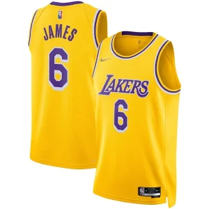 Fantastic LeBron James Los Angeles Lakers Nike 2021/22 Diamond Swingman Jersey   Icon Edition   Gold to stand out at the arena