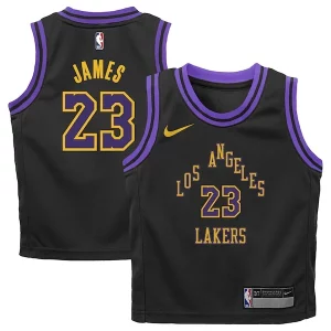 Charming LeBron James Los Angeles Lakers Nike Preschool 2023/24 Swingman Replica Jersey   City Edition   Black to elevate your game - day look