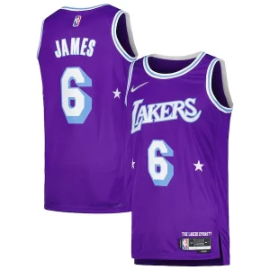 Gorgeous LeBron James Los Angeles Lakers Nike Swingman Player Jersey   City Edition   Purple perfect for showing team spirit