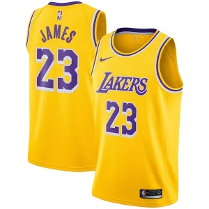 Stunning LeBron James Los Angeles Lakers Nike Swingman Player Jersey Gold   Icon Edition a must - have for collectors