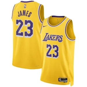 Superb LeBron James Los Angeles Lakers Nike Unisex Swingman Jersey   Icon Edition   Gold/White to stand out at the arena