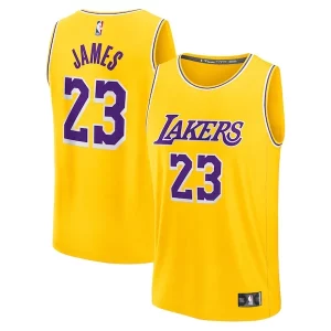 Gorgeous LeBron James Los Angeles Lakers Youth Fast Break Replica Player Jersey   Icon Edition   Gold for passionate basketball fans