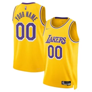 Exquisite Los Angeles Lakers Nike 2021/22 Diamond Swingman Custom Jersey   Icon Edition   Gold to stand out at the arena