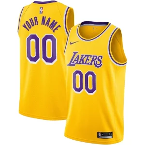 Gorgeous Los Angeles Lakers Nike Custom Swingman Jersey Gold   Icon Edition for passionate basketball fans