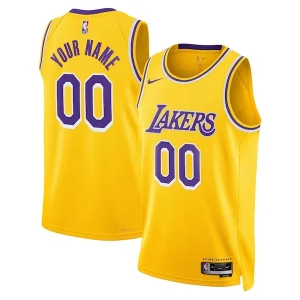 Fantastic Los Angeles Lakers Nike Unisex Swingman Custom Jersey Gold   Icon Edition perfect for showing team spirit