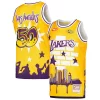 Premium Los Angeles Lakers x Tats Cru Hardwood Classics Fashion Jersey Gold for passionate basketball fans