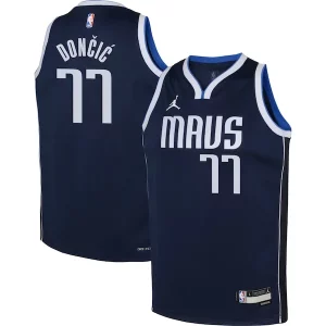 Charming Luka Doncic Dallas Mavericks Jordan Brand Youth Swingman Jersey   Statement Edition   Navy to elevate your game - day look
