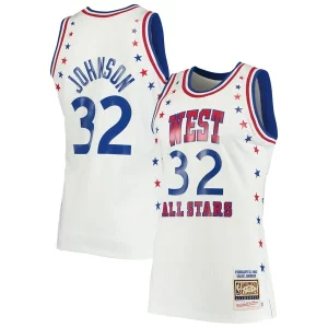 Fantastic Magic Johnson Los Angeles Lakers 1983 NBA All Star Game Hardwood Classics Authentic Jersey   White to elevate your game - day look