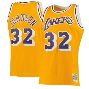 Charming Magic Johnson Los Angeles Lakers 1984/85 Hardwood Classics Swingman Jersey   Gold/Purple to stand out at the arena