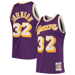 Premium Magic Johnson Los Angeles Lakers 1984/85 Hardwood Classics Swingman Jersey   Purple/Gold for ultimate sports enthusiasts