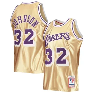 Charming Magic Johnson Los Angeles Lakers 75th Anniversary 1984/85 Hardwood Classics Swingman Jersey   Gold to elevate your game - day look