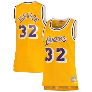 Magnificent Magic Johnson Los Angeles Lakers Women's 1984/85 Hardwood Classics Swingman Jersey   Gold to stand out at the arena