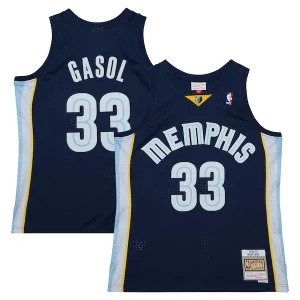 Magnificent Marc Gasol Memphis Grizzlies 2008/09 Hardwood Classics Swingman Throwback Jersey   Navy perfect for showing team spirit