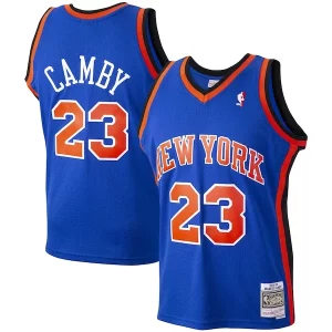 Fantastic Marcus Camby New York Knicks 1998/99 Hardwood Classics Swingman Jersey   Blue perfect for showing team spirit