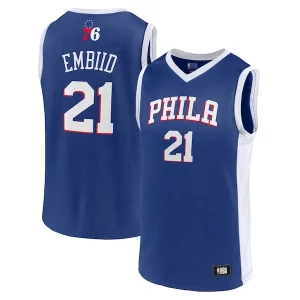 Exquisite Men's Joel Embiid Royal Philadelphia 76ers Player Jersey for passionate basketball fans