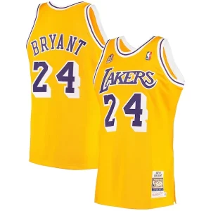 Charming Men's Los Angeles Lakers Kobe Bryant Gold 2007 Hardwood Classics Authentic Jersey to stand out at the arena