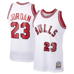 Gorgeous Michael Jordan Chicago Bulls 1984/85 Hardwood Classics Rookie Authentic Jersey   White/Red to elevate your game - day look