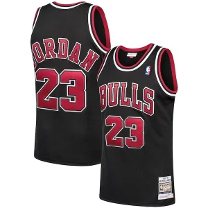 Magnificent Michael Jordan Chicago Bulls 1997/98 Hardwood Classics Authentic Jersey   Black/Scarlet/White a must - have for collectors