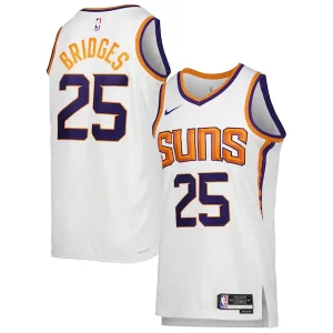 Premium Mikal Bridges Phoenix Suns Nike Unisex Swingman Jersey   Association Edition   White/Purple perfect for showing team spirit