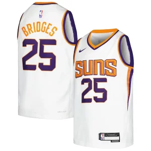 Fantastic Mikal Bridges Phoenix Suns Nike Youth Swingman Jersey  Association Edition   White/Purple for passionate basketball fans