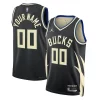 Stunning Milwaukee Bucks Jordan Brand Unisex 2022/23 Swingman Custom Jersey   Statement Edition   Black a must - have for collectors
