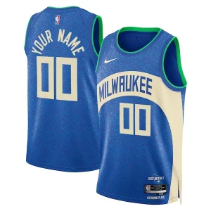 Gorgeous Milwaukee Bucks Nike Unisex 2023/24 Custom Swingman Jersey   Royal   City Edition a must - have for collectors