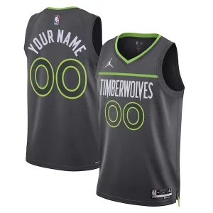 Stunning Minnesota Timberwolves Jordan Brand Unisex 2022/23 Swingman Custom Jersey   Statement Edition   Black perfect for showing team spirit