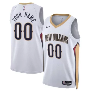Exquisite New Orleans Pelicans Nike Unisex Swingman Custom Jersey White   Association Edition for passionate basketball fans