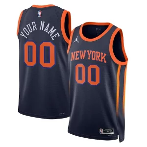Magnificent New York Knicks Jordan Brand Unisex 2022/23 Swingman Custom Jersey   Statement Edition   Navy to stand out at the arena