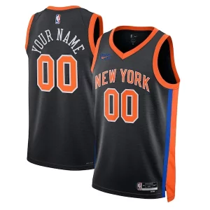 Premium New York Knicks Nike Unisex 2022/23 Swingman Custom Jersey   City Edition   Black perfect for showing team spirit
