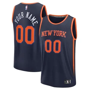 Premium New York Knicks Custom Fast Break Jersey   Navy   Statement Edition to stand out at the arena