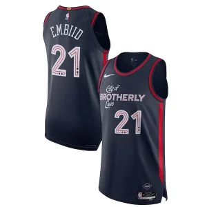 Exquisite Nike Joel Embiid Philadelphia 76ers Authentic Jersey   City Edition   Navy a must - have for collectors